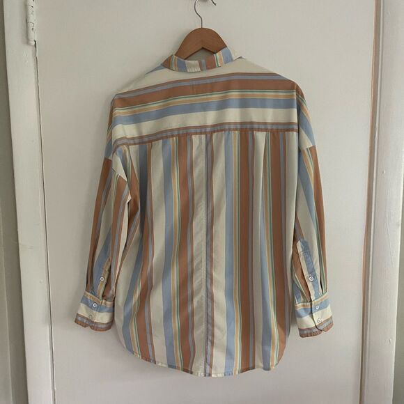 Urban Outfitters BDG Frankie Spliced Button-Down Shirt in Yellow Multi - Picture 4 of 10